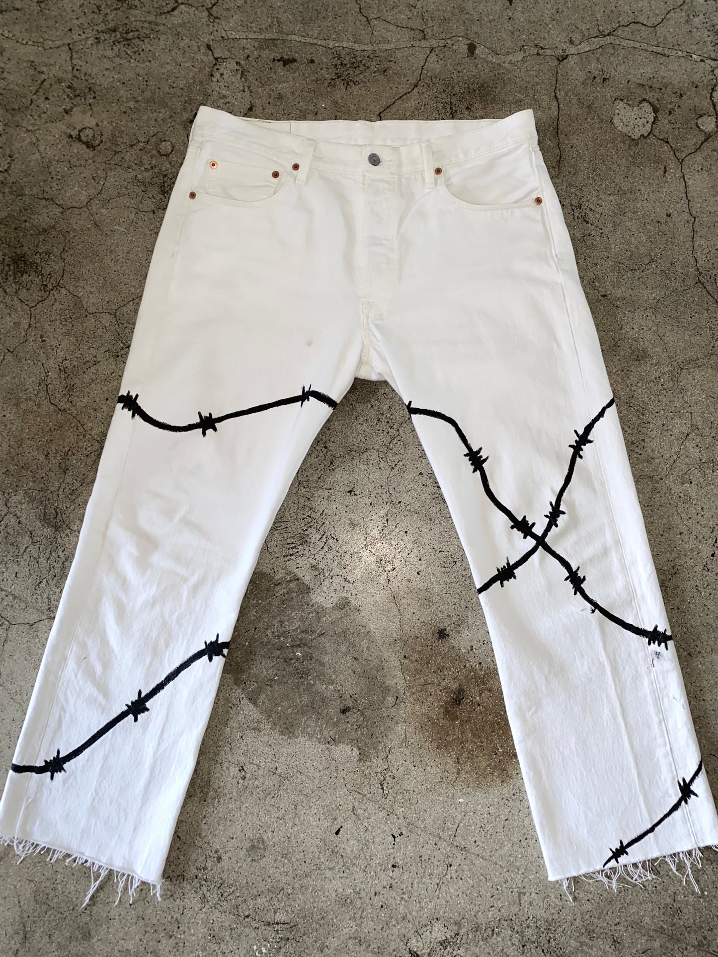 Cropped Barbed Wire Pants