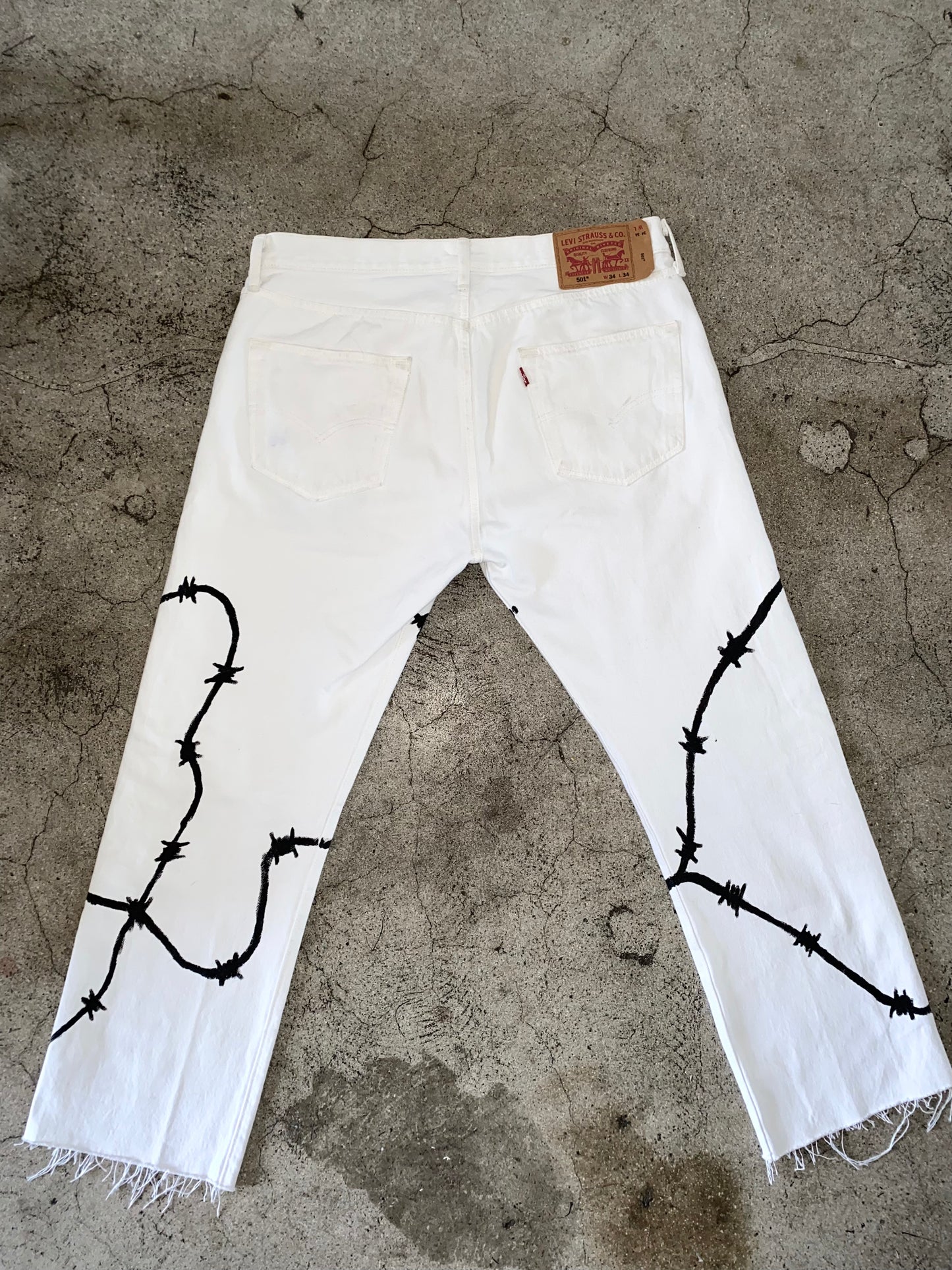 Cropped Barbed Wire Pants